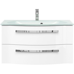 Pelipal Waschtisch Serie 4005, 92 cm, Polarweiß, mit zwei Schubladen und Softclose.