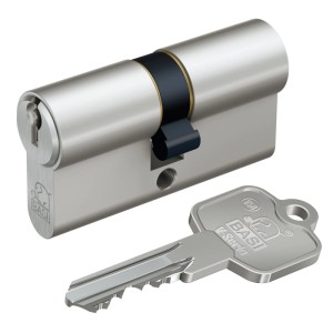 Basi V50 Profil-Kurzzylinder 27/35 mm gleichschließend mit Schlüssel, ideal für dünne Türen.