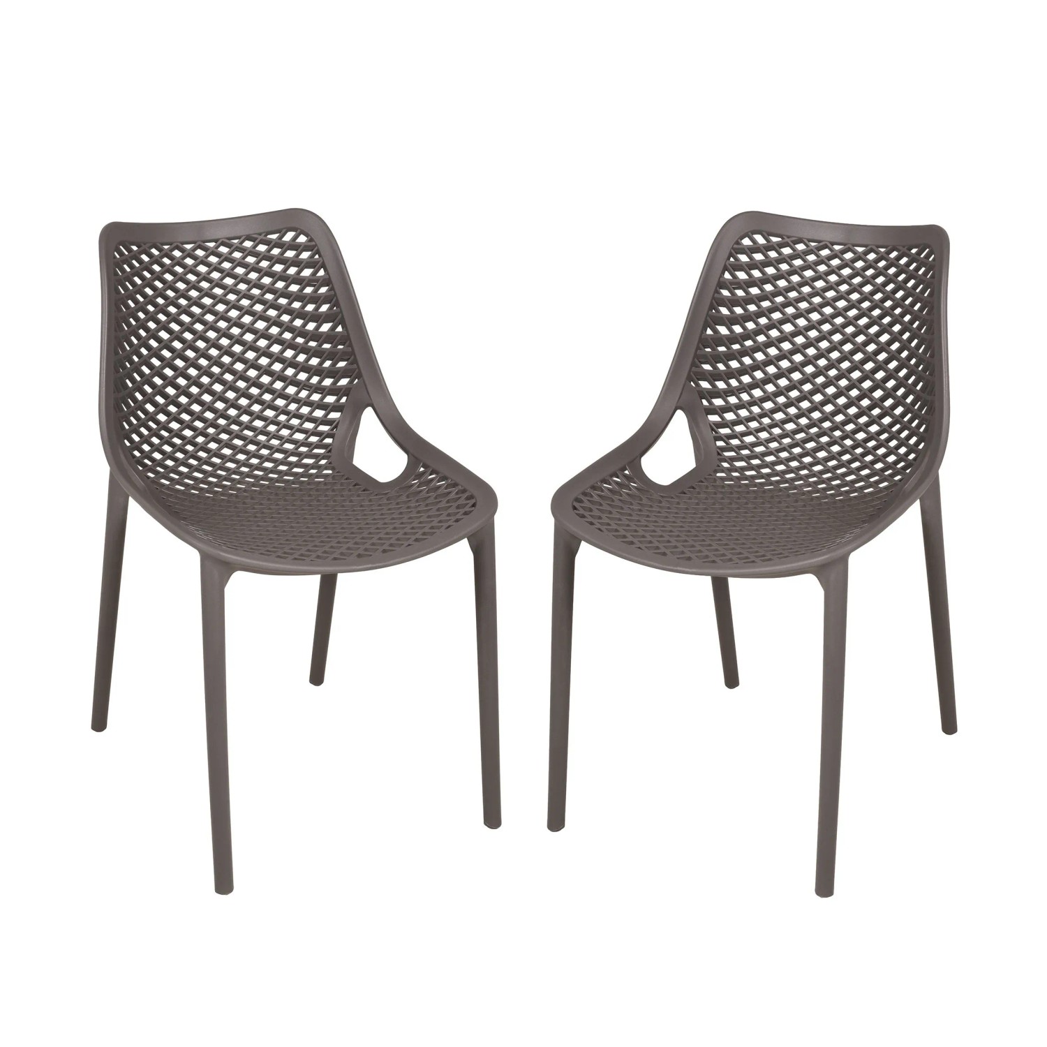 Garden Pleasure Stapelstuhl TEANA Kunststoff Anthrazit 2er Set