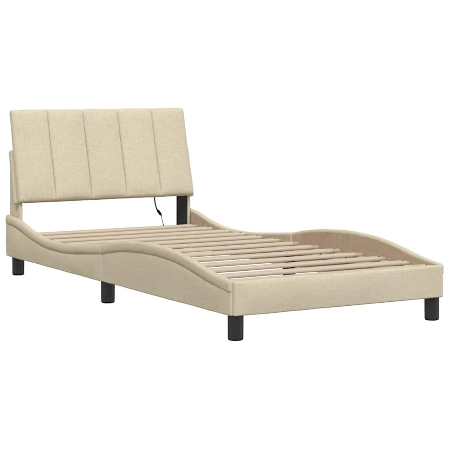 vidaXL Bettgestell ohne Matratze Hanko Creme 100x200 cm Stoff 3310445 günstig online kaufen