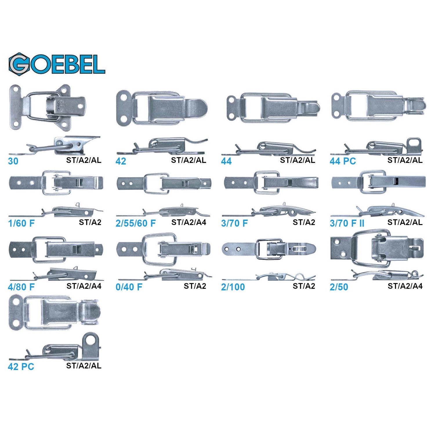 GOEBEL Spannverschlüsse Edelstahl A2, verschiedene Modelle und Größen für Eisenwaren & Beschläge.