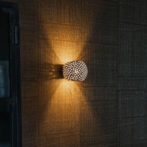 QAZQA Moderne Wandleuchte Weiß Gips Kugel mit Lichteffekt Blur