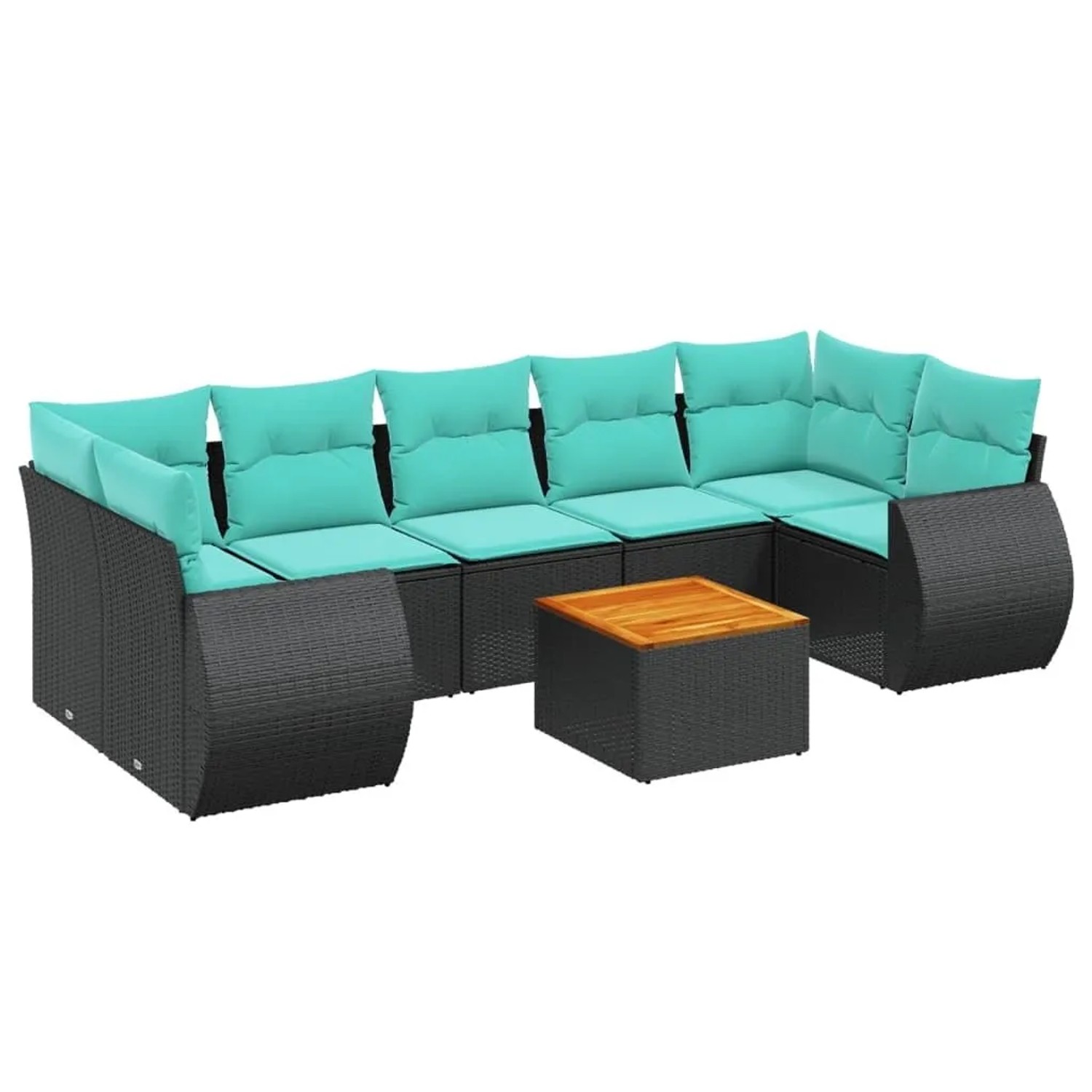 vidaXL 8-Tlg Gartensofa-Set mit Kissen Schwarz Polyrattan 3224916 günstig online kaufen