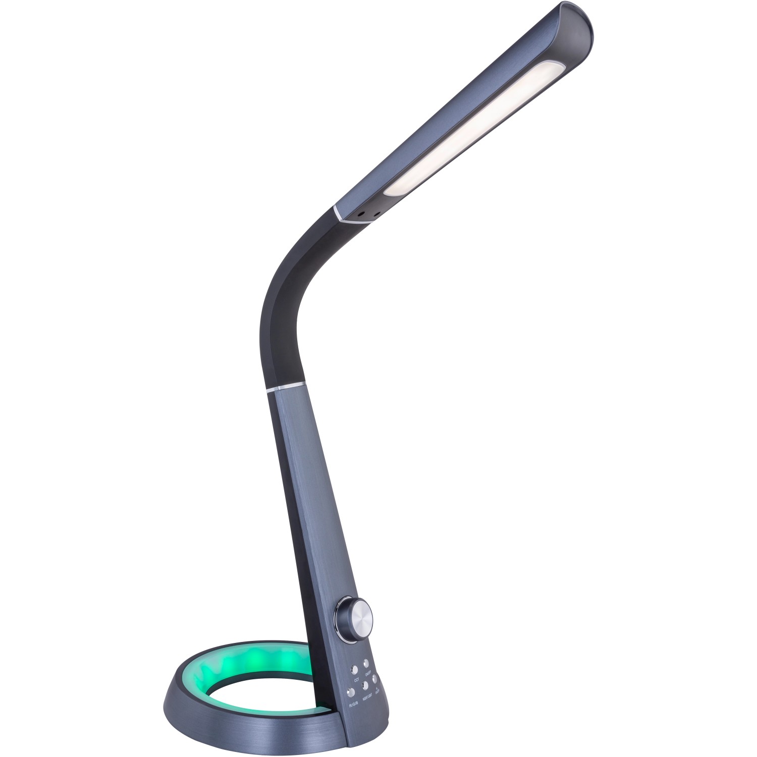 Schwarze LED-Tischleuchte Mitti von Globo, dimmbar und mit USB-Charger.