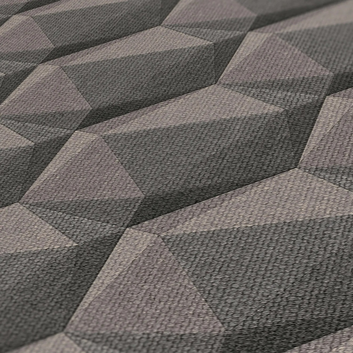 Grafik Tapete Retro in Grau, Anthrazit und Schwarz mit 3D-Effekt.