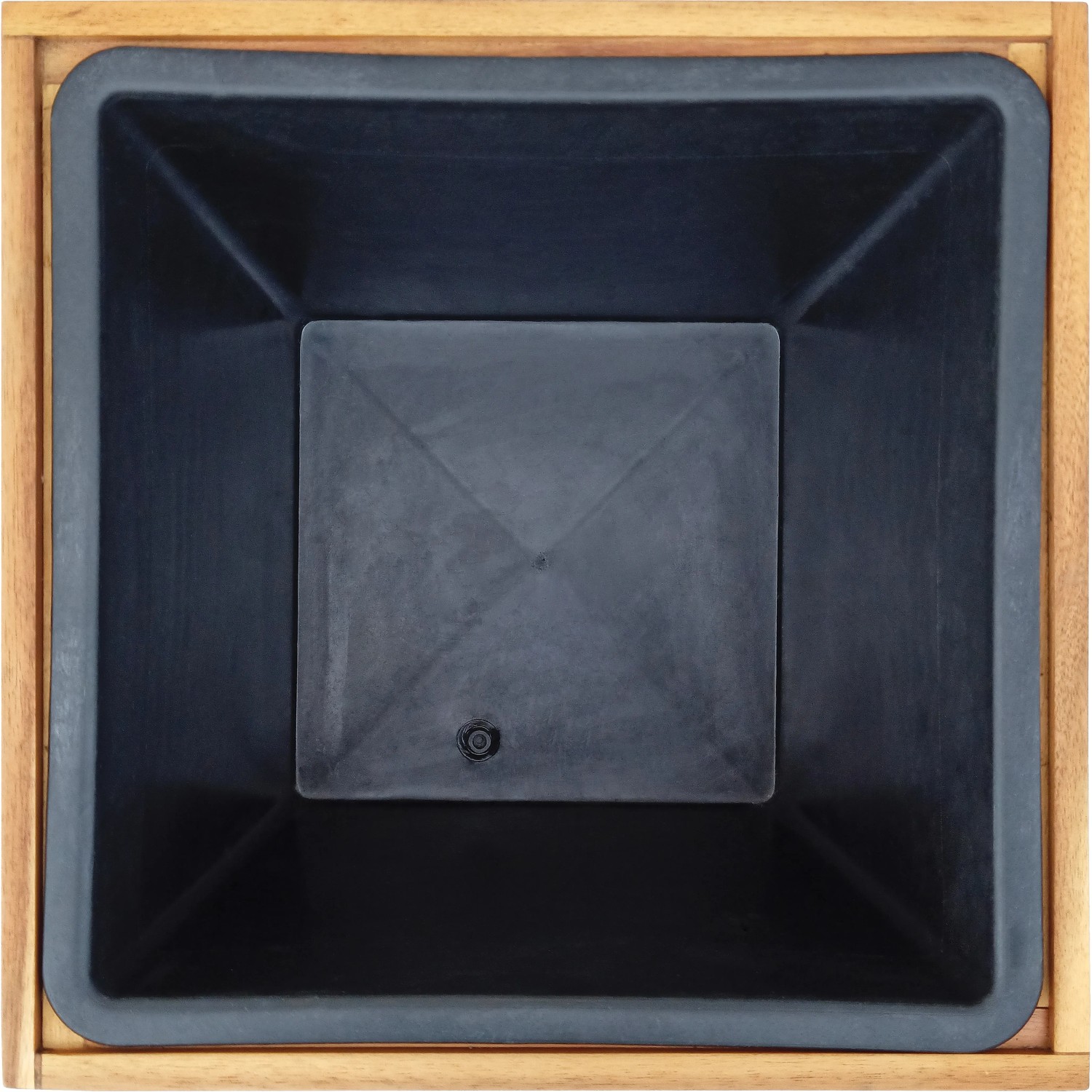 Blumenkasten Holz Akazienholz Stahlgestell 60 x 32 x 32 cm kaufen bei OBI