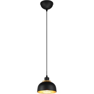 Schwarze Reality Pendelleuchte Punch, 1-flammig, im Industrial Look für den Innenbereich.