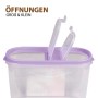 Lila Bestlivings Frischhaltebox Schüttdose 1,4L mit zwei Dosieröffnungen.