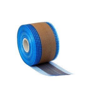 Rolle Dalsys Balkenfix Putzträgergewebe, 50m x 16,6cm, blaues Glasfasergewebe mit Ölpapier.