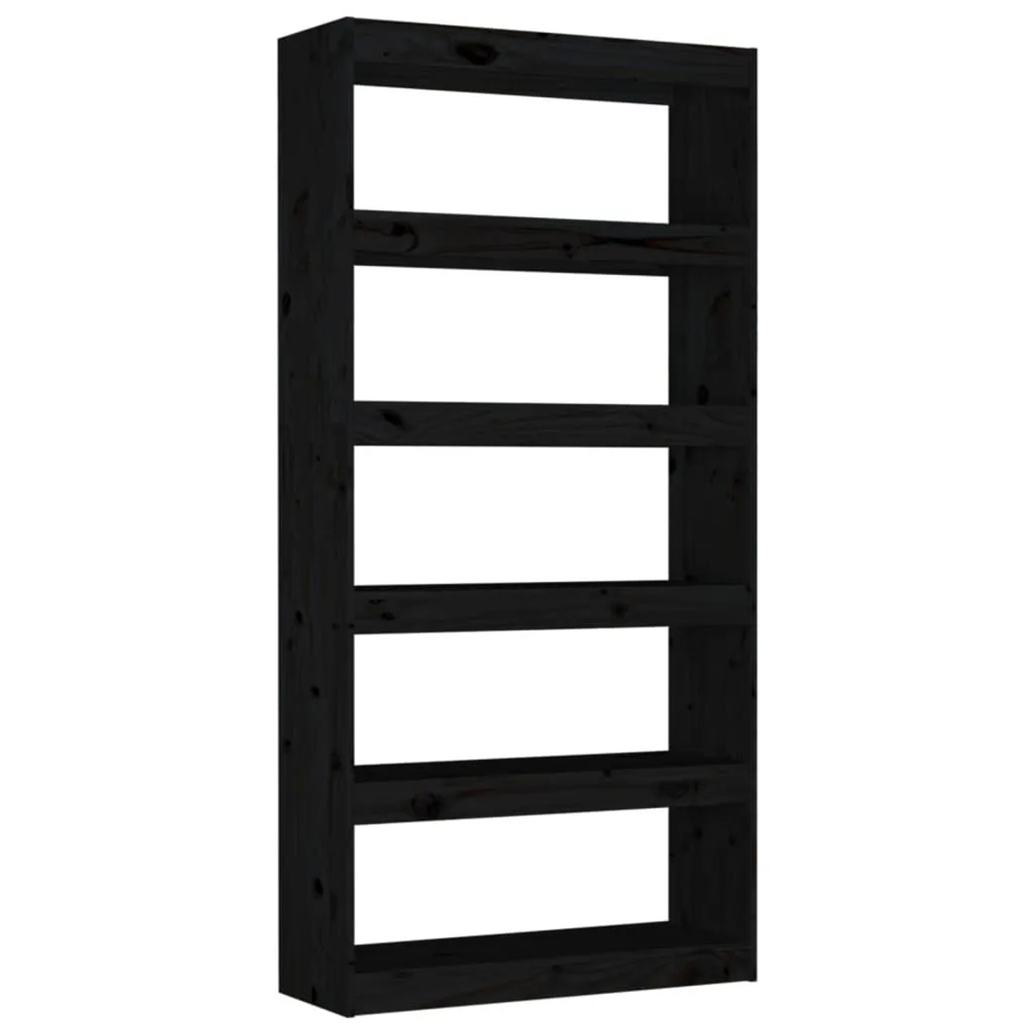 vidaXL Bücherregal/Raumteiler Schwarz 80x30x167,4 cm Massivholz Kiefer 8082 günstig online kaufen