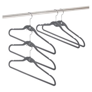 Domopak Living Kleiderbügel Beflockt 5er Set Grau