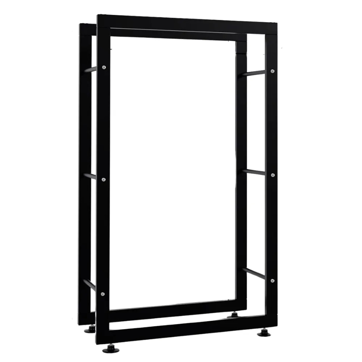 DELUKE Kaminholzregal Innen Metall SATLO Brennholzregal Innen Kaminholzständer Feuerholzregal Schwarz 25x60x100cm