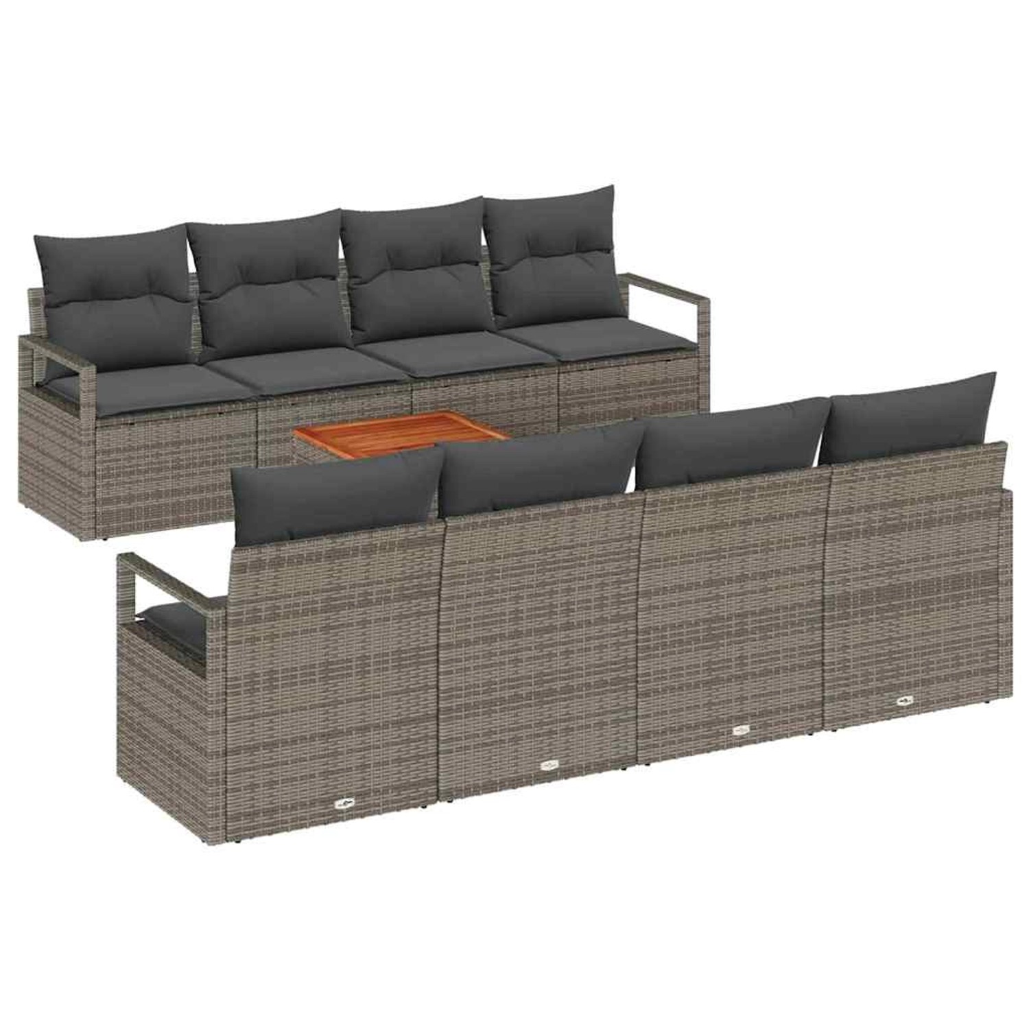 vidaXL Garten-Sofa-Set 9-Tlg Grau 3356347 günstig online kaufen