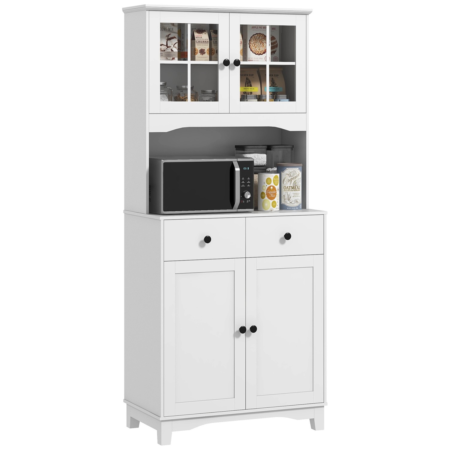 HOMCOM Küchenschrank Hochschrank Spanplatte Weiß 74,5L x 40B x 172H cm günstig online kaufen