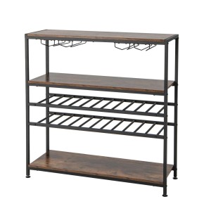 Costway 5-Stufiger Weinregal Rustikales Braun Glashalter