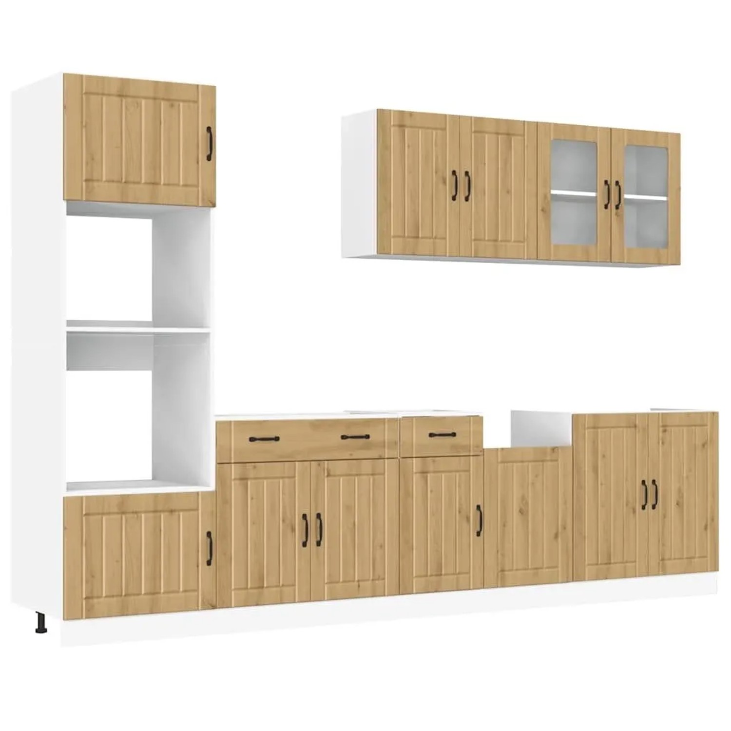 vidaXL 7 Tlg Küchenschrank-Set Kalmar Artisan-Eiche Holzwerkstoff 3314750 günstig online kaufen