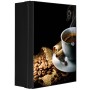 Abschließbarer Banjado XXL Medizinschrank mit Kaffee-Motiv, anthrazit, 35x46x15cm.