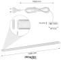 Oktaplex Riva LED Unterbauleuchte 120cm, dimmbar mit Sensor und Schalter, Aluminium, warmweiß. Flaches Design.