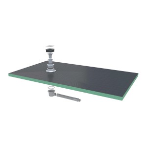 AICA Duschwanne 150x90cm mit XPS Platte, Ablaufgarnitur und Schlauch für Duschen.