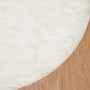 Weißer, runder vidaXL Kunstschaffell Teppich Tafalla (Ø 200cm) aus Polyester.