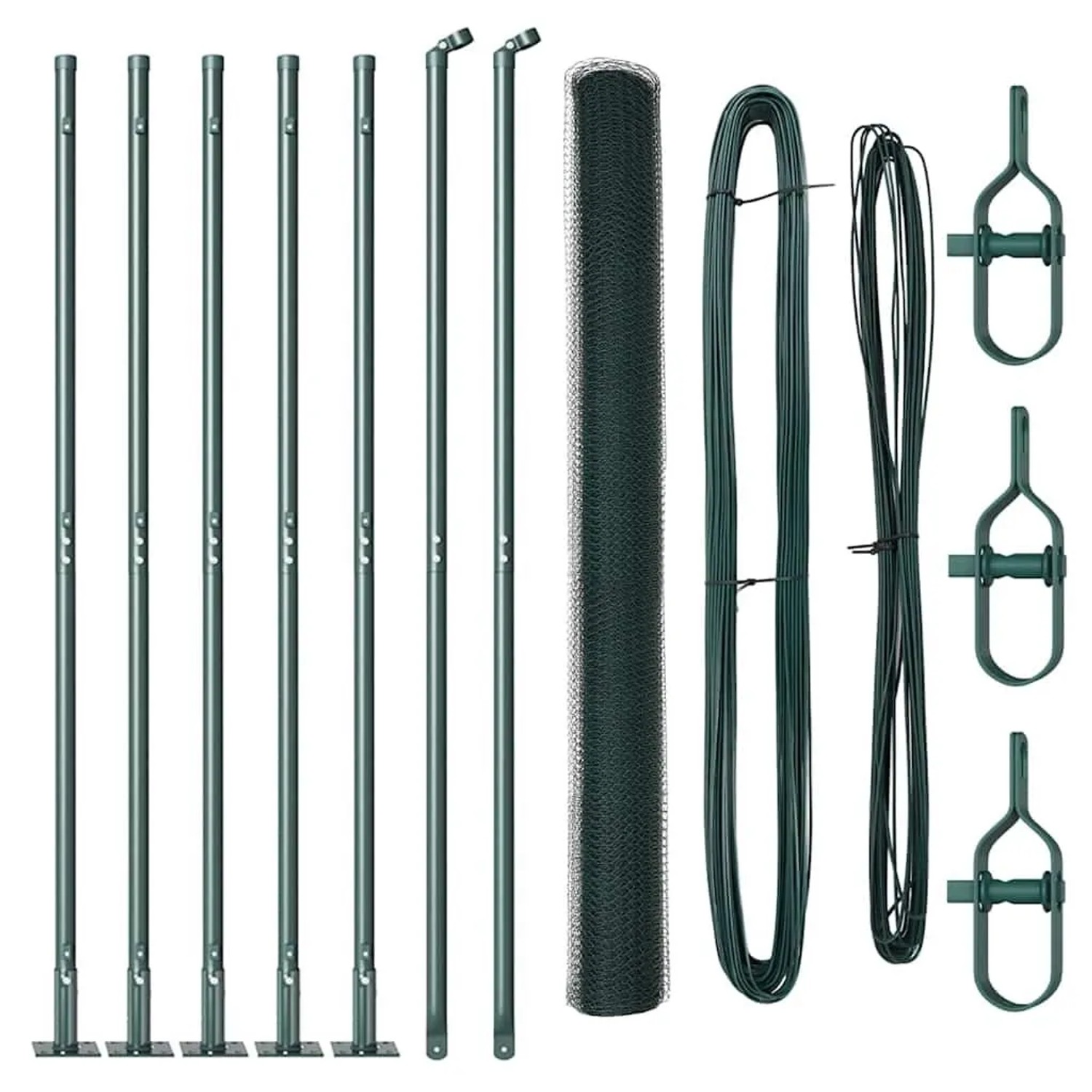 vidaXL Zaunpfosten Grün 10 x 1,5 m 13 mm Maschenweite Stahl und PVC 3353492 günstig online kaufen