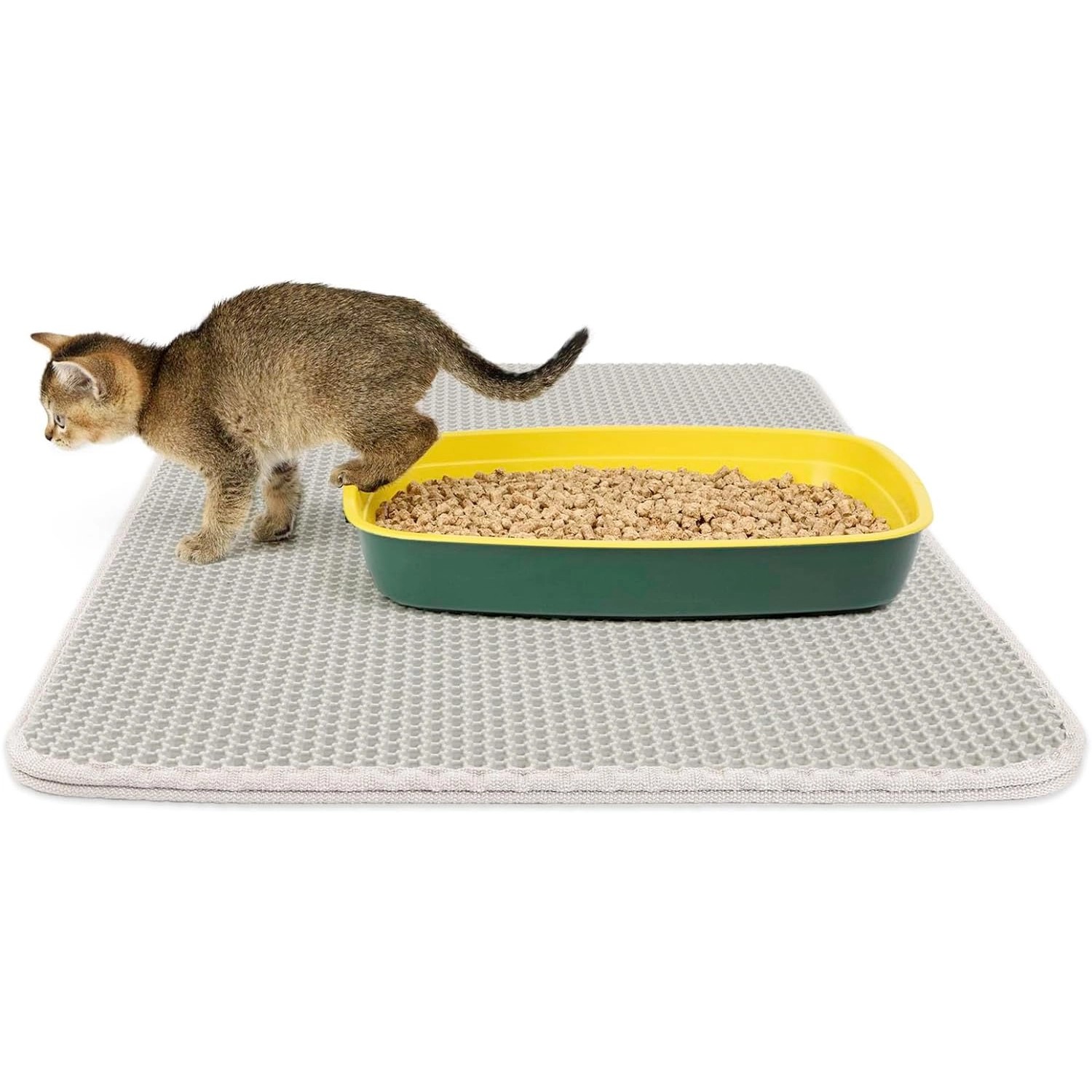 KARAT Katzenstreumatte Charly in Wabendesign Abwaschbar Grau 76 x 61 cm günstig online kaufen