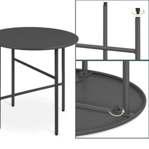 Bomoe Finn Beistelltisch ø 53x36cm Schwarz Metall