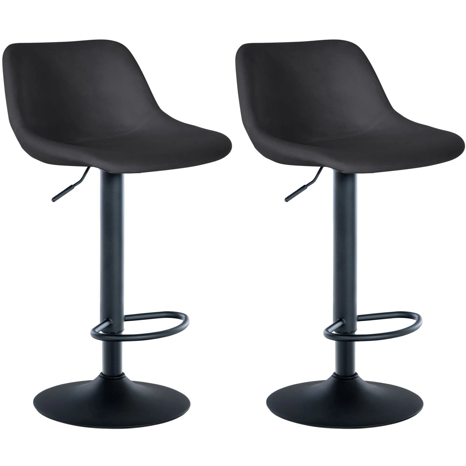CLP 2er Set Barhocker Loft schwarz/Samt