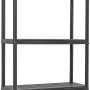 Schwarzes OBI Kunststoffregal S-75 mit 5 Böden, 176x74x32 cm, ideal für Keller und Garage.