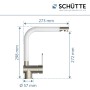 Schütte Küchenarmatur Rio, Edelstahloptik-Weiß, Maße: Höhe 298 mm, Ausladung 273 mm.