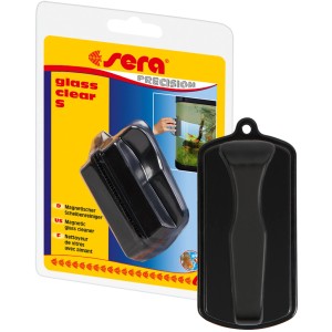 Sera Algenmagnet Glass Clear S, magnetischer Scheibenreiniger für Aquarien bis 6 mm Glasstärke.