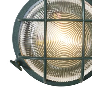 QAZQA Außenwand- und Deckenleuchte Dunkelgrün Rund IP44 Noutica