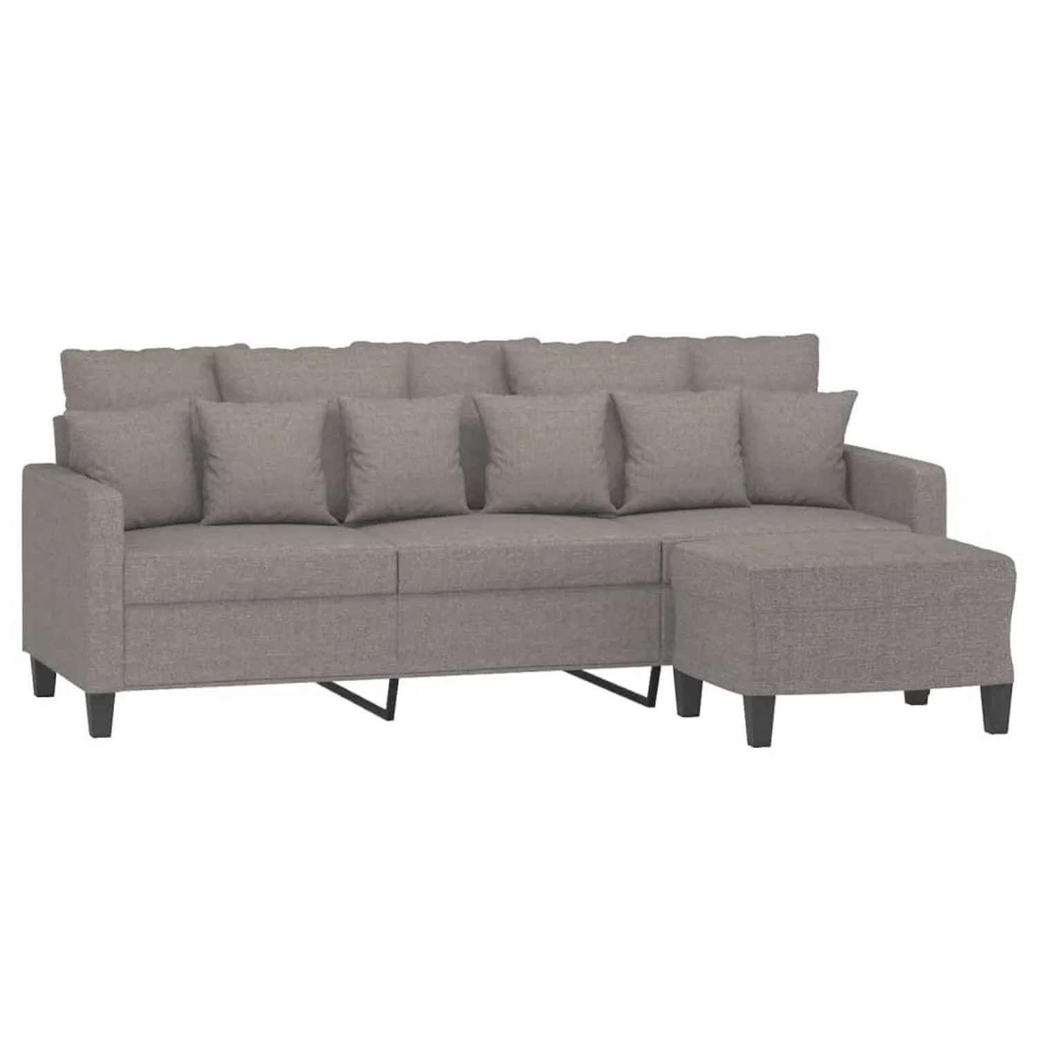 vidaXL 3-Sitzer-Sofa mit Hocker Taupe 180 cm Stoff 3201096 günstig online kaufen