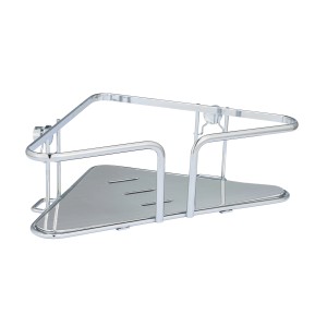 Wenko Eckablage Termoli, 28cm, Edelstahl, glänzend silber. Bad-Ablage zur Wandmontage.