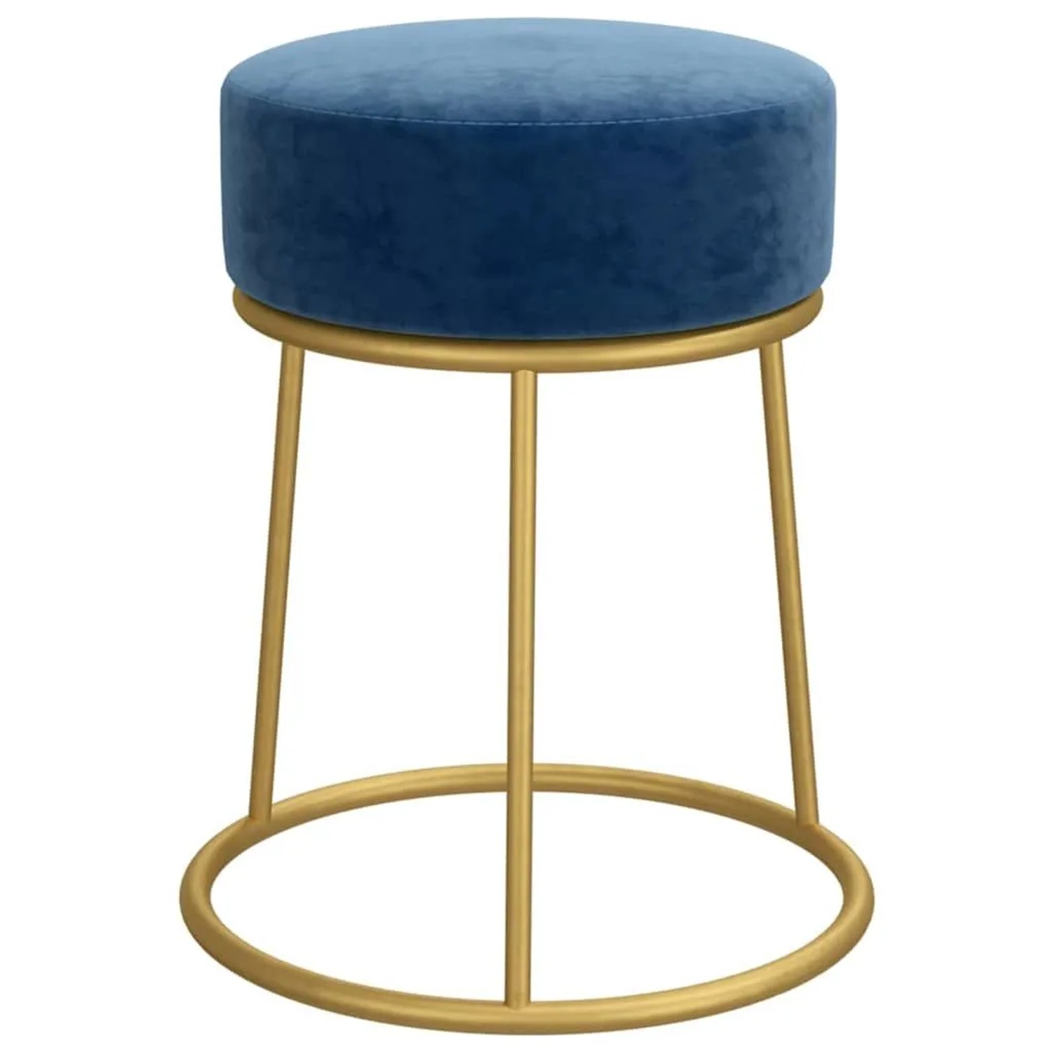vidaXL Runder Hocker Blau Samt 340254