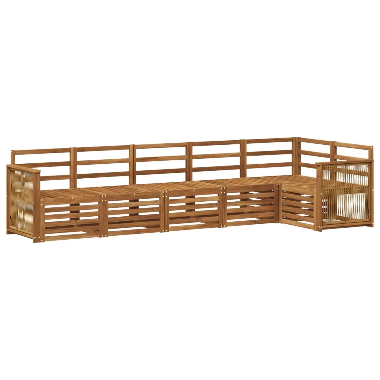 vidaXL Ecksofa Set 5 Stk Natur Massivholz Akazie 3384415
