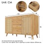 Merax Sideboard 140x40x86cm Rattan Optik Eiche_5