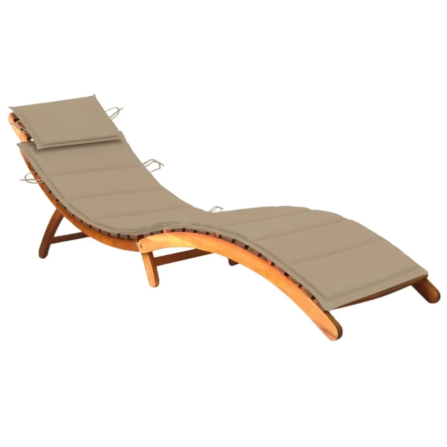 vidaXL Sonnenliege Beige mit Auflage Akazie Massivholz