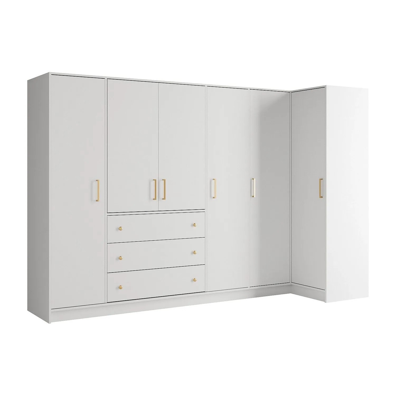 Vente-unique Kleiderschrank Lizandro Weiß 311 cm