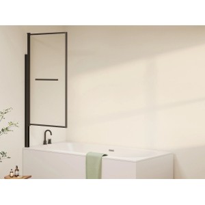 Vente-unique Duschabtrennung Veslira Schwarz 80 cm