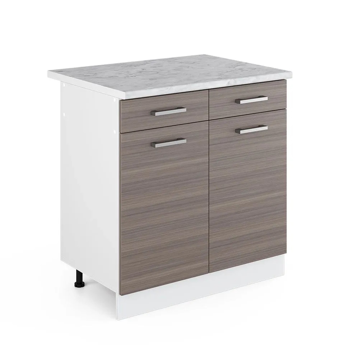 Vicco Küchenunterschrank R-Line Schubladenschrank für die Küche Grau Weiß 80 cm AP Marmor
