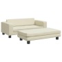 vidaXL Hundebett mit Verlängerung Creme 100x50x30 cm Kunstleder 172027