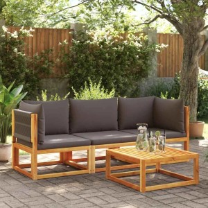 vidaXL Gartensofa-Ecke mit Kissen Holz Akazie & Seil 4008160