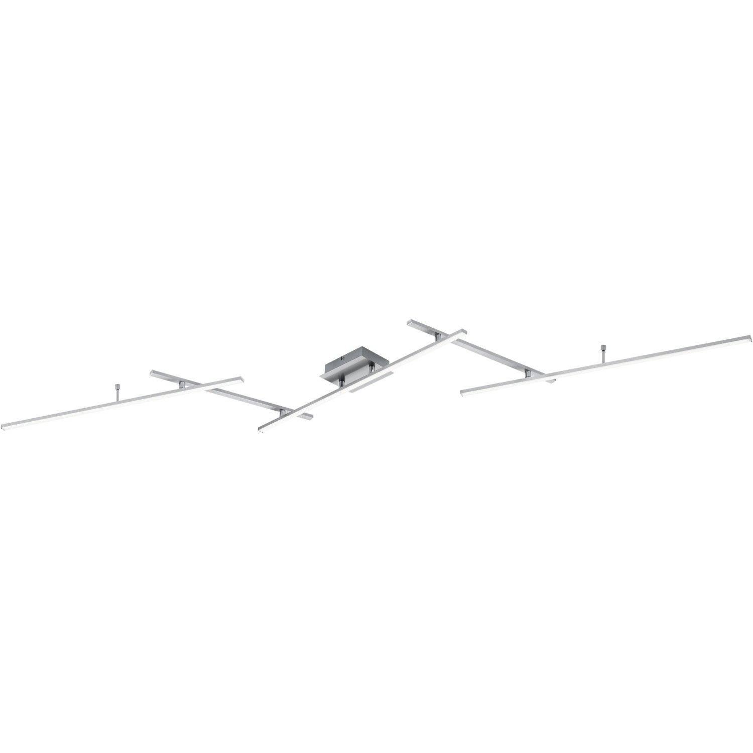 Moderne LED-Deckenleuchte Arvin in Nickel matt mit RGBW Funktion für stimmungsvolles Licht.