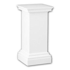 Weiße PROFHOME Vollsäule, Postament/Säule, 65 cm hoch, dekoratives Zierelement für Paneele.