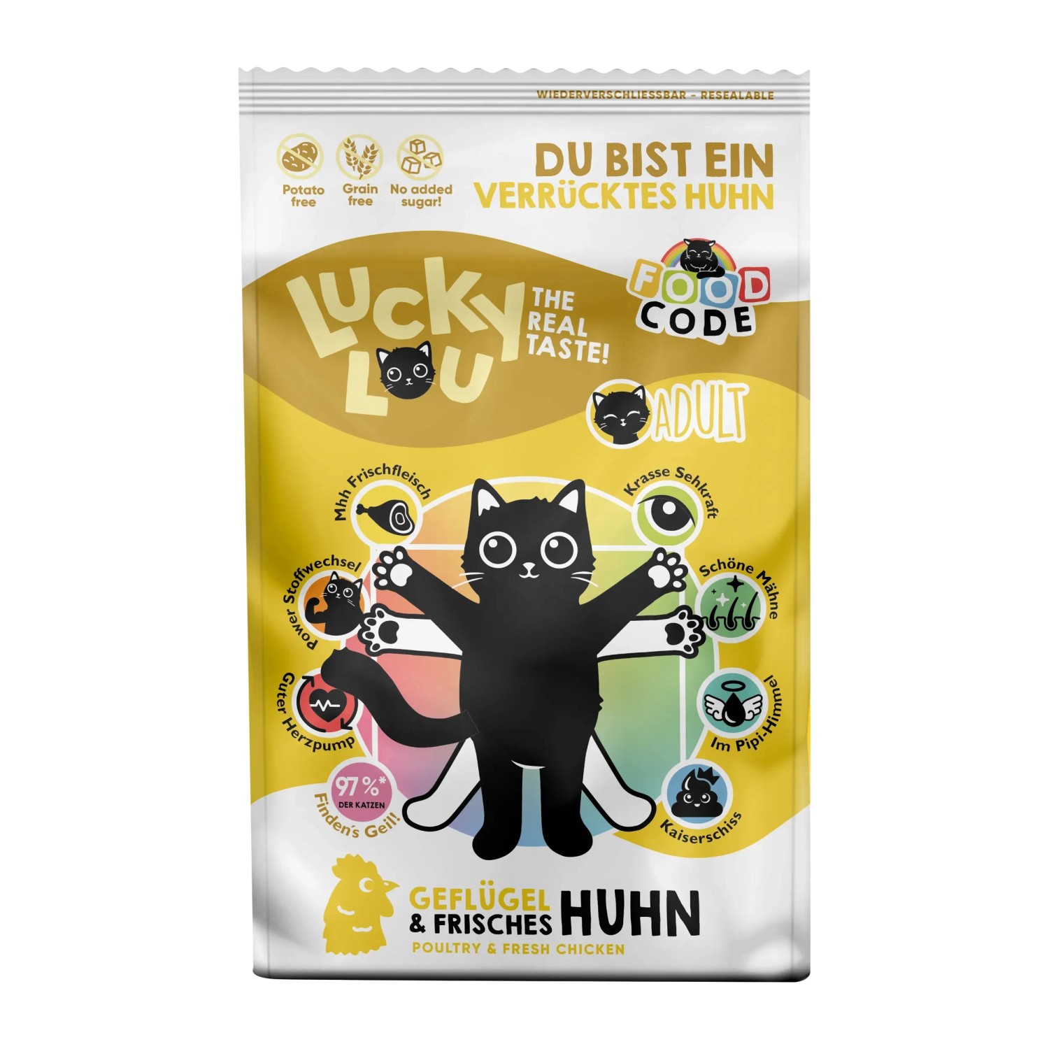 Thumbnail - Lucky Lou Katzen-Trockenfutter Geflügel & Huhn 750 g