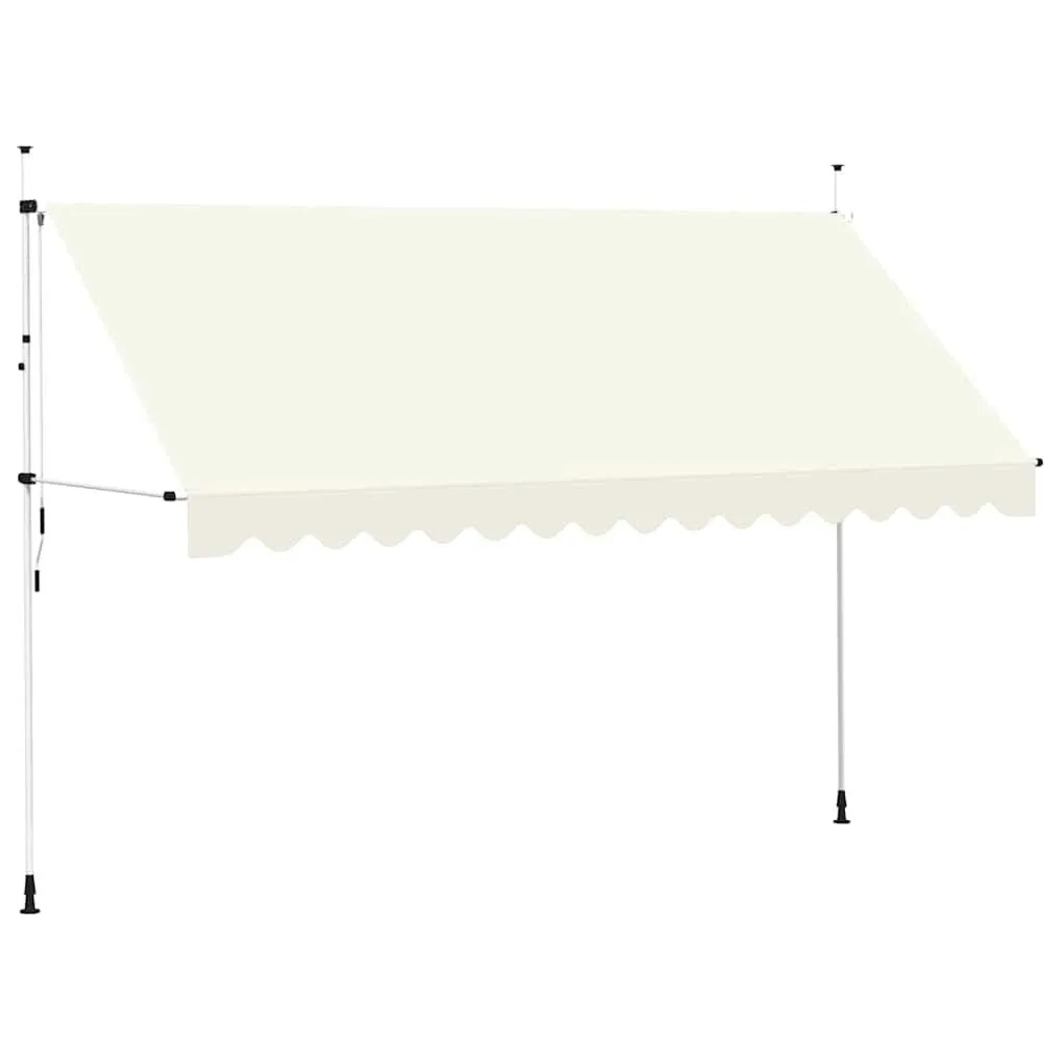 vidaXL Einziehbare Markise Handbetrieben 400 cm Cremeweiß 143698
