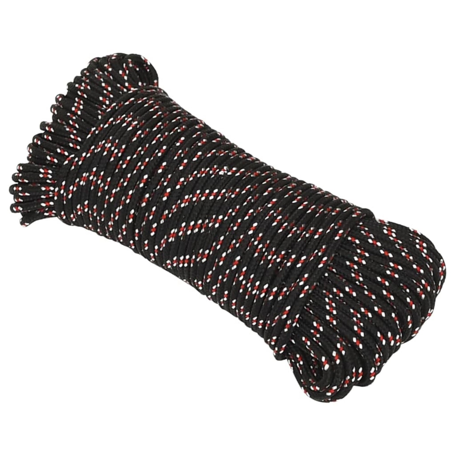 vidaXL Bootsseil Schwarz 5 mm 50 m Polypropylen 152333