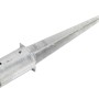 Feuerverzinkte Einschlagbodenhülse für Rundhölzer, 81 mm Durchmesser, 600 mm Länge.