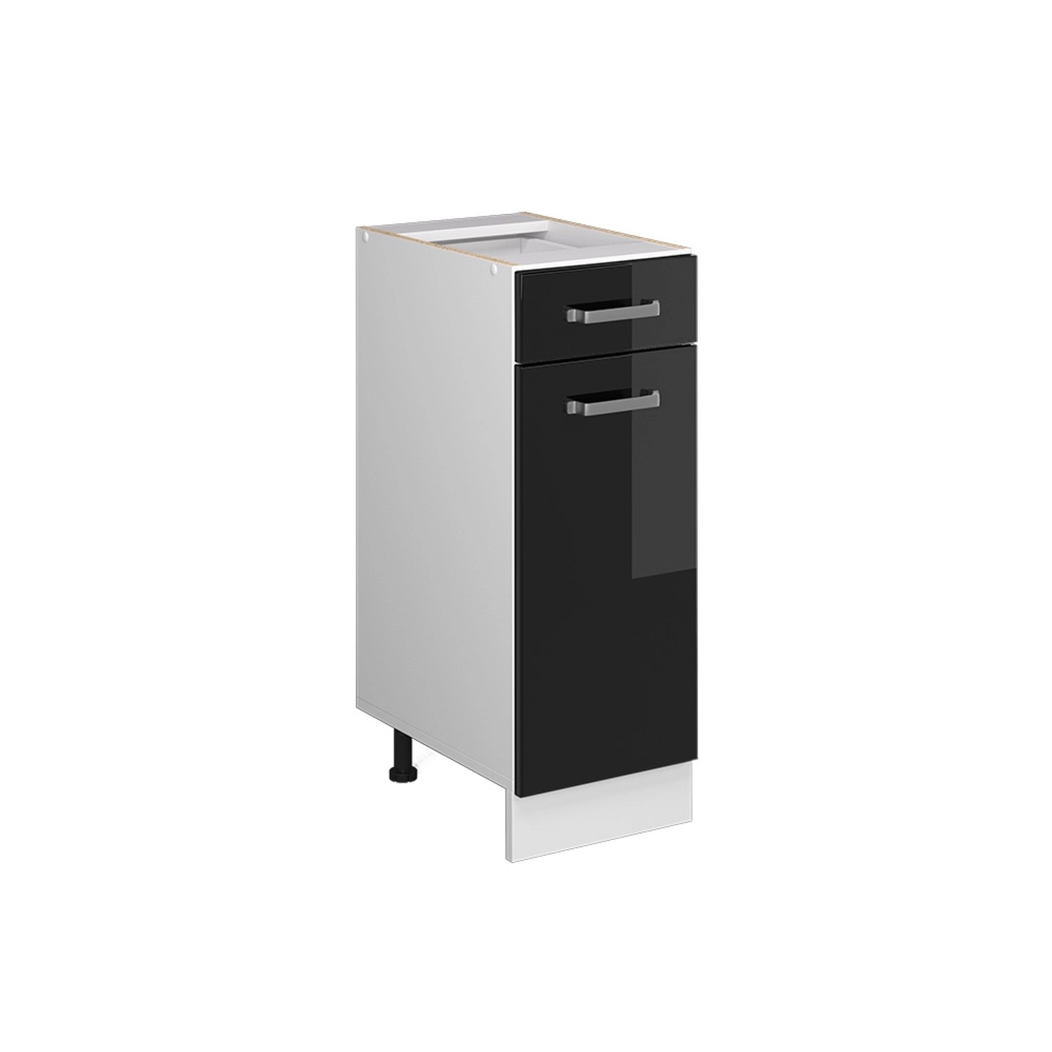 Thumbnail - Vicco Küchenunterschrank R-Line Schwarz Hochglanz/Weiß 30 cm ohne Arbeitsplatte
